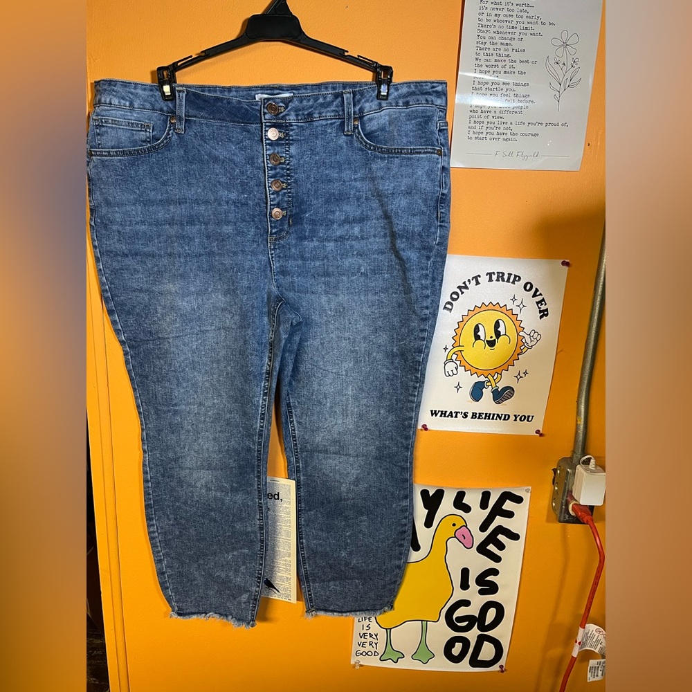 LC Lauren Conrad Women's Denim Button-Up Skinny Jeans